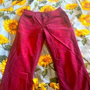 Red corduroy bell bottoms